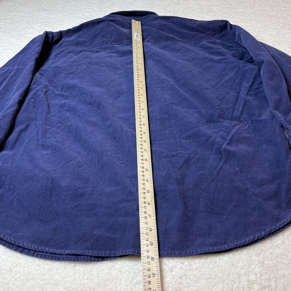 Vintage Looney Tunes Tweety Bird Long Sleeve Corduroy Button Shirt Blue Sz XL - Picture 8 of 8